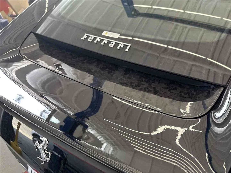 2017-2020 Ferrari 812 Superfast Rear Bonnet Lower Insert Replacement Dry Carbon Fiber Forged Carbon