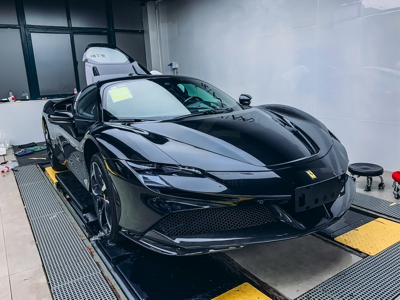 2020-2022 Ferrari SF90 OEM Style Front Lip Dry Carbon Fiber