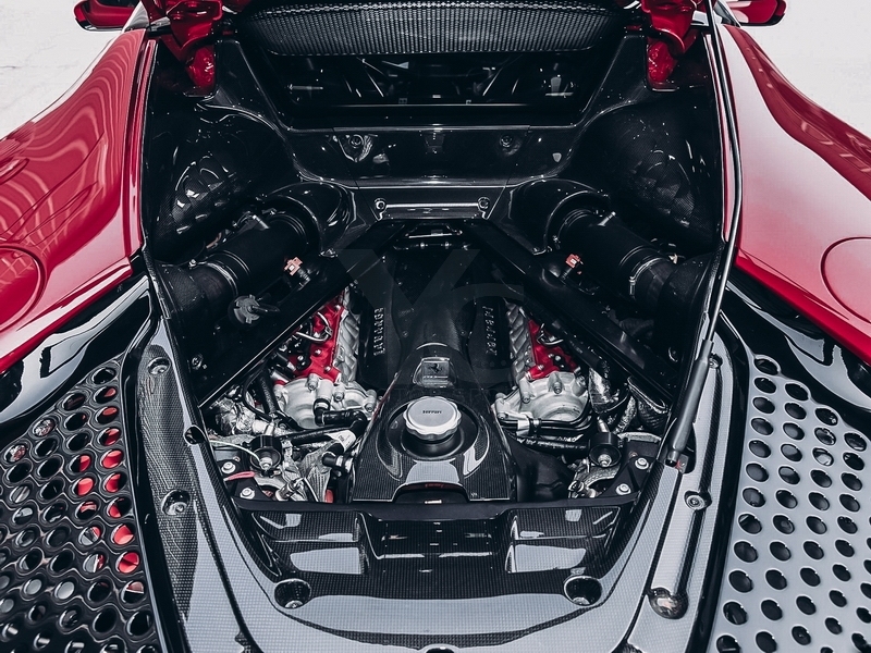 2020-2022 Ferrari SF90 OEM Style Rear Engine Bay Panel Kit Dry Carbon Fiber