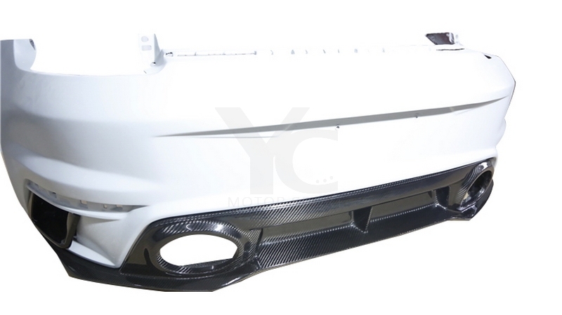 2019-2022 Porsche 911 992.1 Carrera & S & 4 & 4S Turbo-S-Conversion Rear Bumper with Diffuser Portion Dry Carbon Fiber