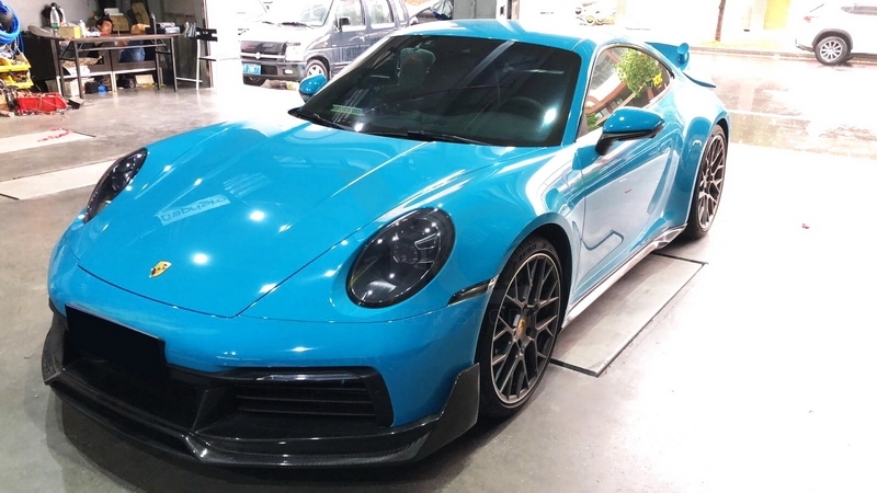 2019-2022 Porsche 911 992.1 Carrera & S & 4 & 4S Turbo-S-Conversion Front Lip Portion Dry Carbon Fiber