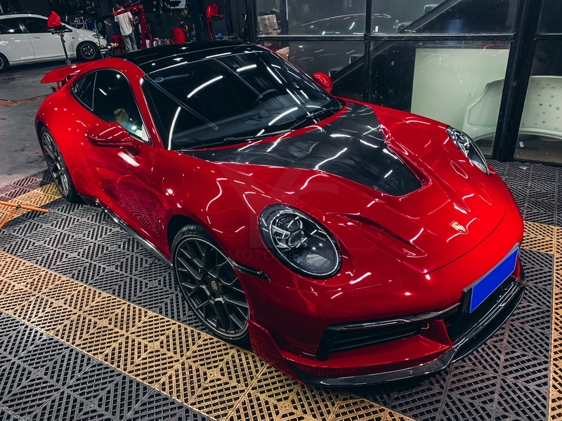 2019-2022 Porsche 911 992.1 Carrera & S & 4 & 4S Turbo-S-Conversion Front Lip Portion Dry Carbon Fiber