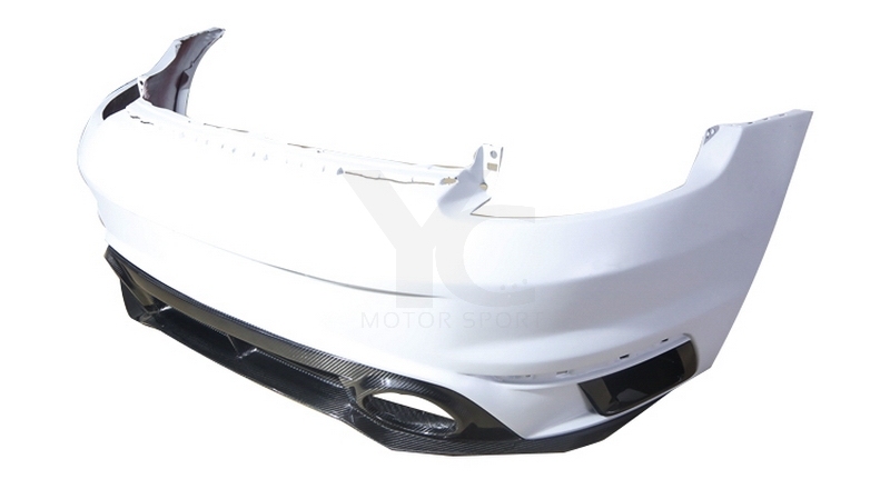 2019-2022 Porsche 911 992.1 Carrera & S & 4 & 4S Turbo-S-Conversion Rear Bumper with Diffuser Portion Dry Carbon Fiber