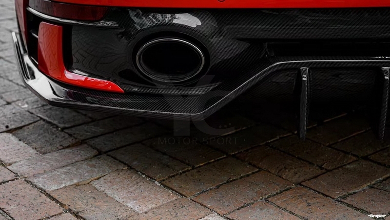 2019-2022 Porsche 911 992.1 Carrera & S & 4 & 4S Sport D MIW Performance Style Rear Under Lip Dry Carbon Fiber