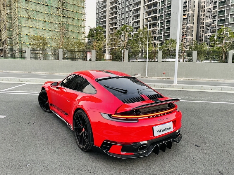 2019-2022 Porsche 911 992.1 Carrera & S & 4 & 4S Sport D MIW Performance Style Rear Under Lip Dry Carbon Fiber