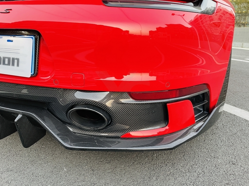 2019-2022 Porsche 911 992.1 Carrera & S & 4 & 4S Sport D MIW Performance Style Rear Under Lip Dry Carbon Fiber