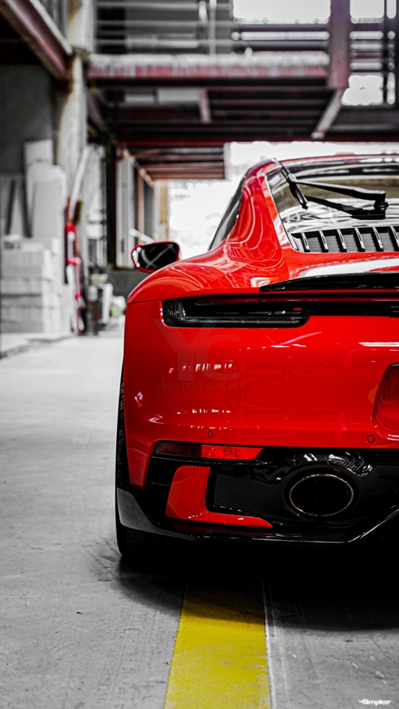 2019-2022 Porsche 911 992.1 Carrera & S & 4 & 4S Sport D MIW Performance Style Rear Under Lip Dry Carbon Fiber