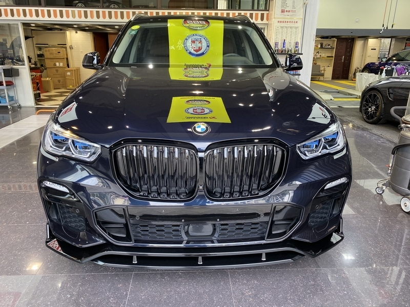 2019-2022 BMW G05 X5 MS Black Knight Style Body Kit Front Lip Side Skirts Rear Diffuser Roof Rear Wing Carbon Fiber