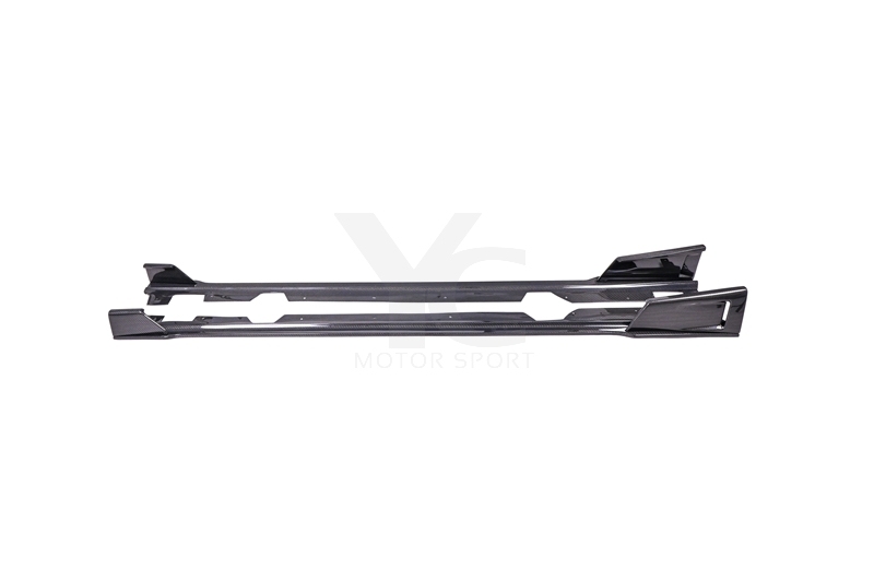 Carbon Fiber CF Bk Shark Style Side Skirts Underboard Fit For 2019-2021 BMW 3 Series G20