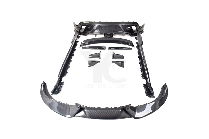 Carbon Fiber CF MS Style Bodykit Front Lip Side Skirt Rear Diffuser Rear Trunk Spoiler Fit For 2019-2022 Porsche Taycan J1 4/4S