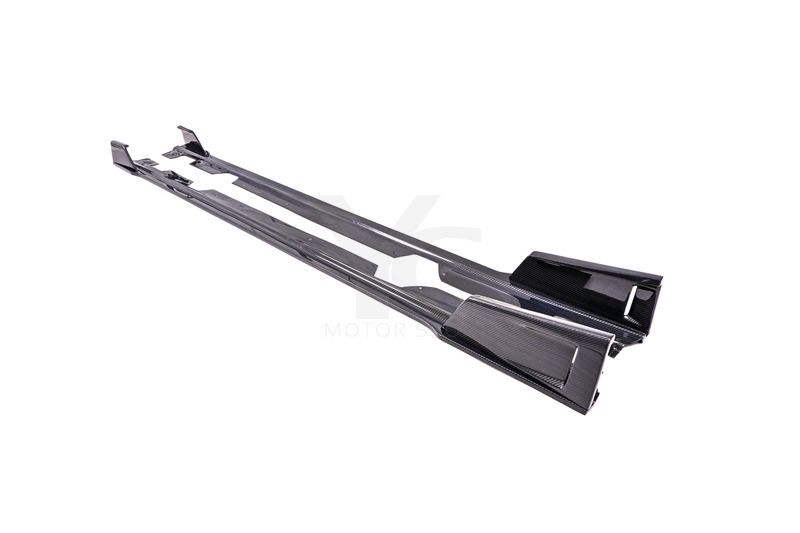 Carbon Fiber CF Bk Shark Style Side Skirts Underboard Fit For 2019-2021 BMW 3 Series G20