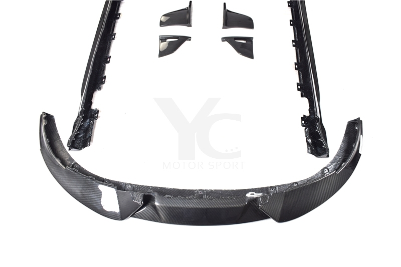 Carbon Fiber CF MS Style Bodykit Front Lip Side Skirt Rear Diffuser Rear Trunk Spoiler Fit For 2019-2022 Porsche Taycan J1 4/4S