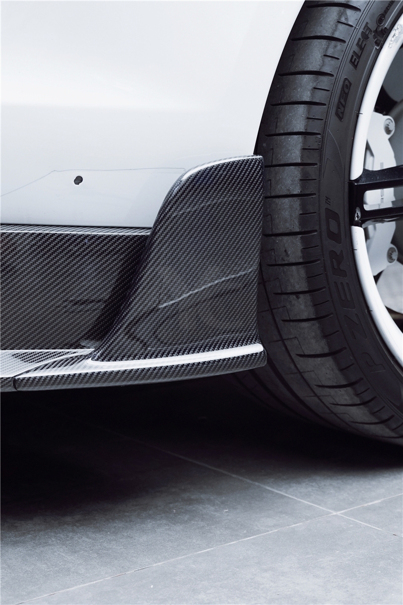 Carbon Fiber CF MS Style Front Lip & Splitter Fit For 2019-2022 Porsche Taycan J1 4/4S