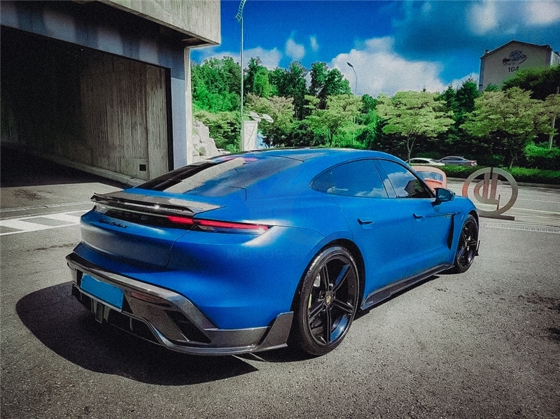 Carbon Fiber CF MS Style Bodykit Front Lip Side Skirt Rear Diffuser Rear Trunk Spoiler Fit For 2019-2022 Porsche Taycan J1 4/4S