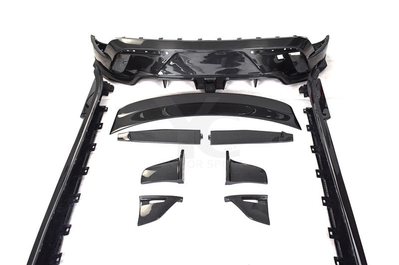 Carbon Fiber CF MS Style Bodykit Front Lip Side Skirt Rear Diffuser Rear Trunk Spoiler Fit For 2019-2022 Porsche Taycan J1 4/4S