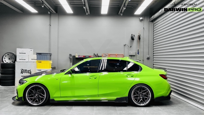 Carbon Fiber CF Bk Shark Style Side Skirts Underboard Fit For 2019-2021 BMW 3 Series G20