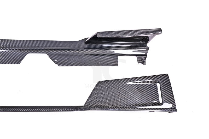 Carbon Fiber CF Bk Shark Style Side Skirts Underboard Fit For 2019-2021 BMW 3 Series G20