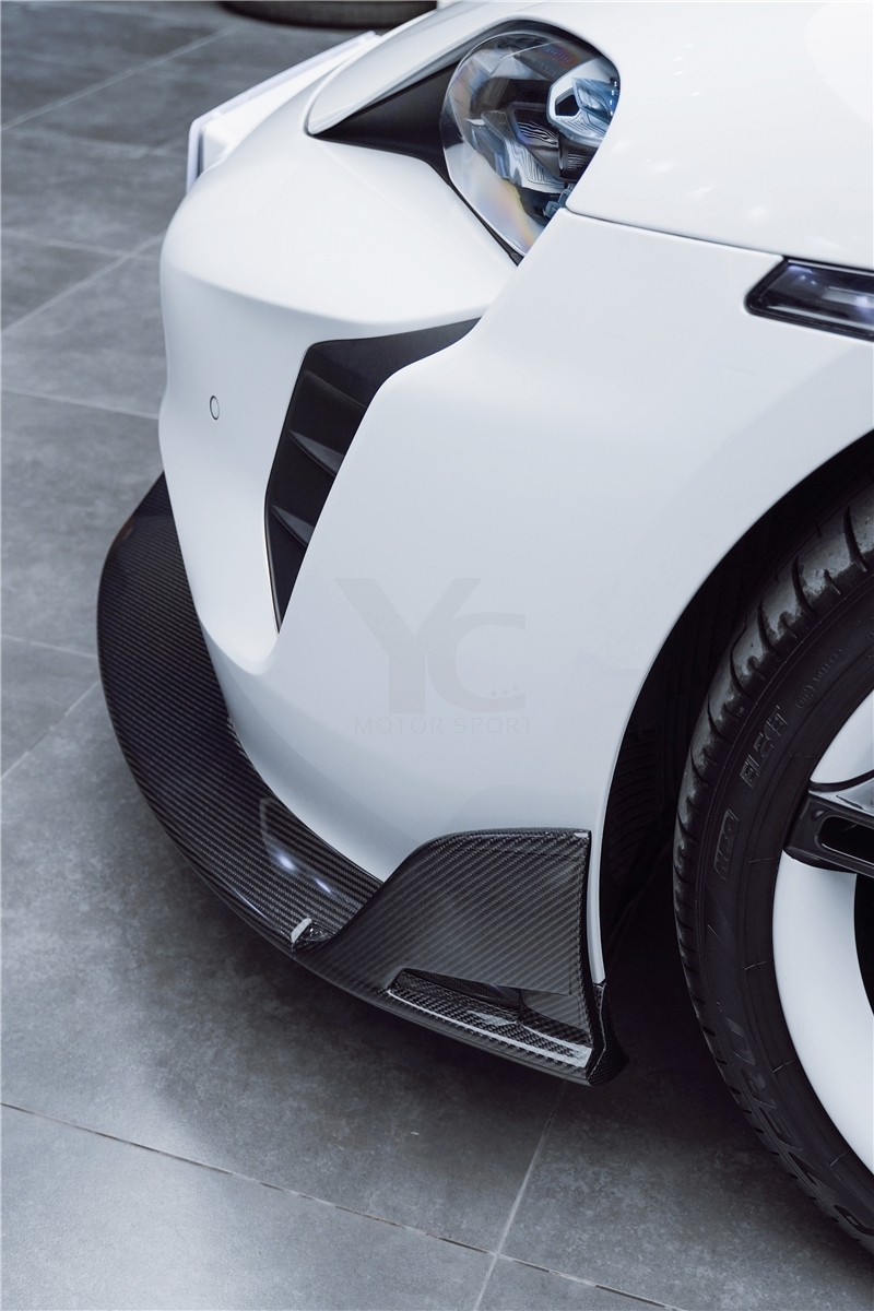 Carbon Fiber CF MS Style Front Lip & Splitter Fit For 2019-2022 Porsche Taycan J1 4/4S
