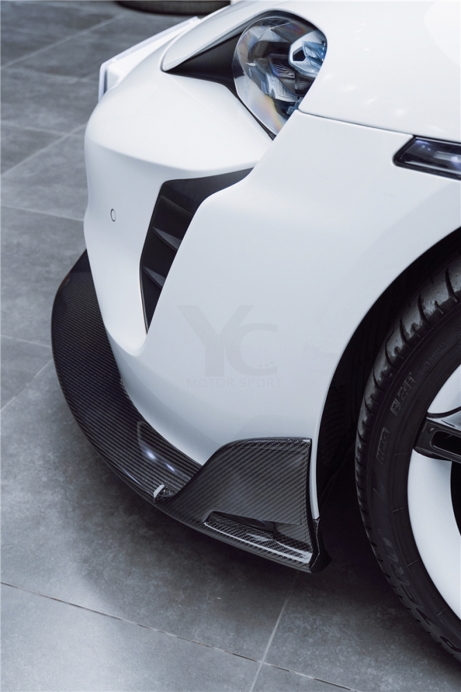 Carbon Fiber CF MS Style Front Lip & Splitter Fit For 2019-2022 Porsche Taycan J1 4/4S