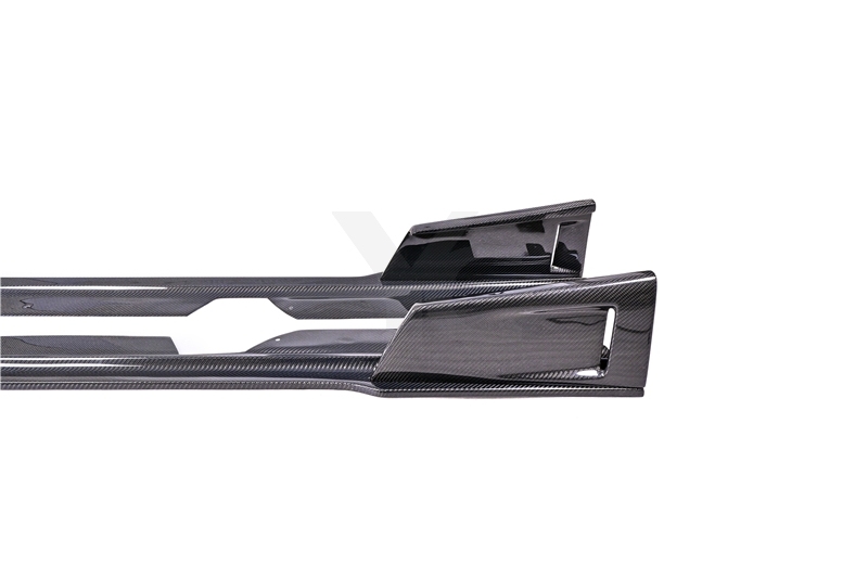Carbon Fiber CF Bk Shark Style Side Skirts Underboard Fit For 2019-2021 BMW 3 Series G20