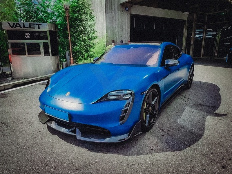 Carbon Fiber CF MS Style Bodykit Front Lip Side Skirt Rear Diffuser Rear Trunk Spoiler Fit For 2019-2022 Porsche Taycan J1 4/4S
