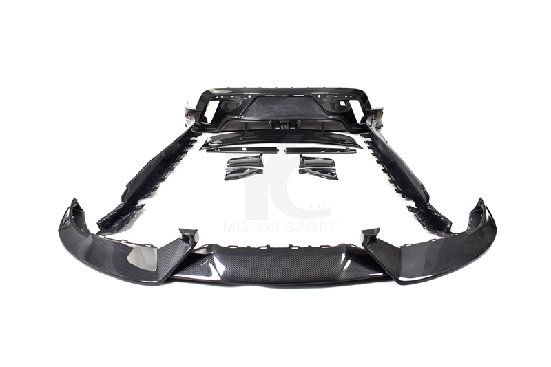 Carbon Fiber CF MS Style Bodykit Front Lip Side Skirt Rear Diffuser Rear Trunk Spoiler Fit For 2019-2022 Porsche Taycan J1 4/4S