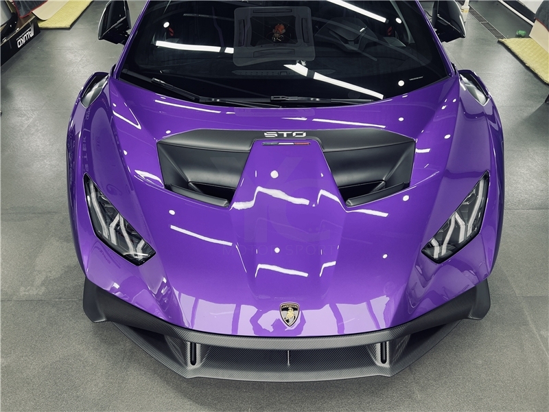 Dry Carbon Fiber OEM Style Front Upper Lip Fit For 2021-2023 Lamborghini Huracan STO Front Splitter