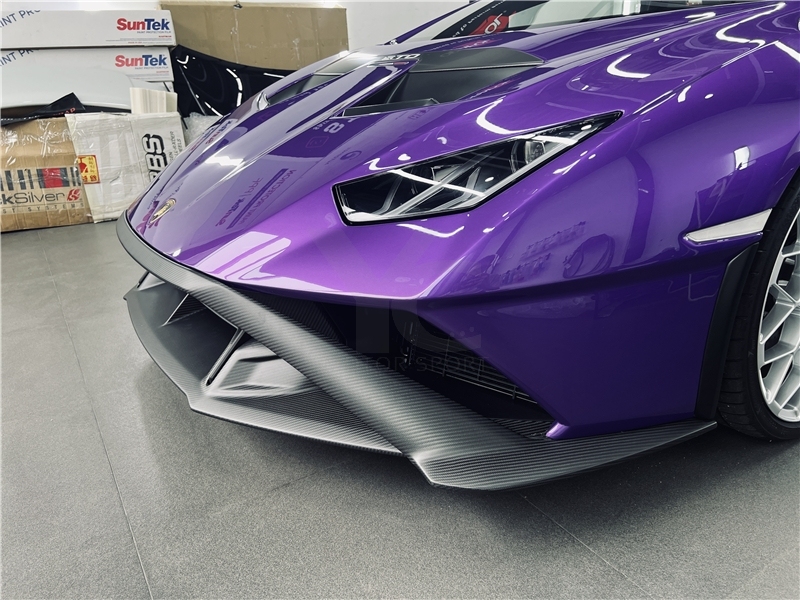 Dry Carbon Fiber OEM Style Front Upper Lip Fit For 2021-2023 Lamborghini Huracan STO Front Splitter