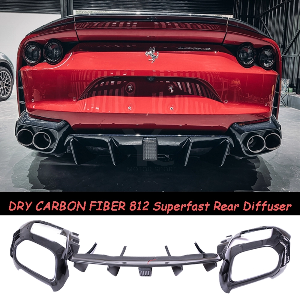 Dry Carbon Fiber MSY Softkit Style Rear Diffuser w/ Brake Light Fit For ...