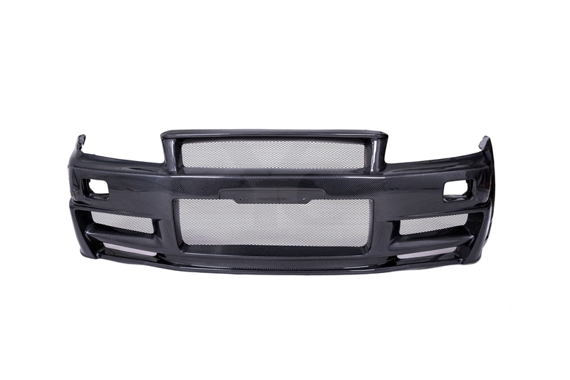 Carbon Fiber CF NI ZT Style Front Bumper Fit For 1999-2002 Nissan Skyline R34 Body Kit
