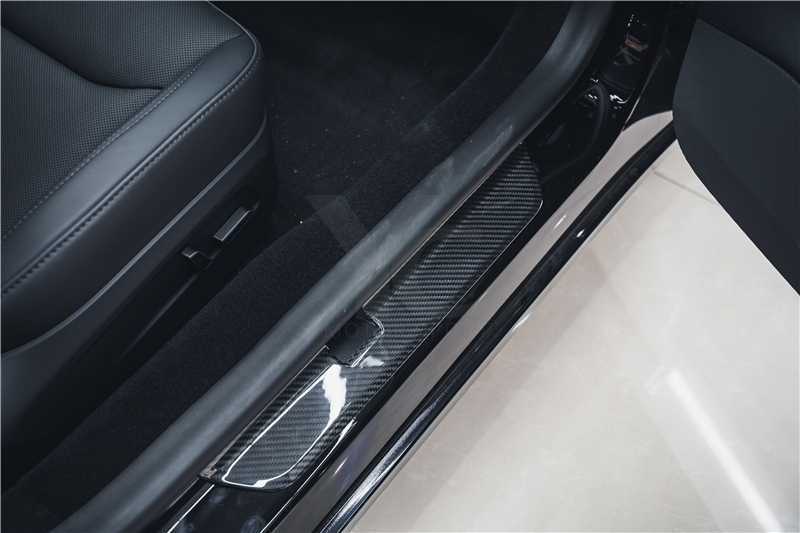 Car-Styling Dry Carbon Fiber DCF Model 3 Interior Trim Kit Fit For 2023-2024 TESLA Model 3 Interior Trim Kit Twill Carbon Weave