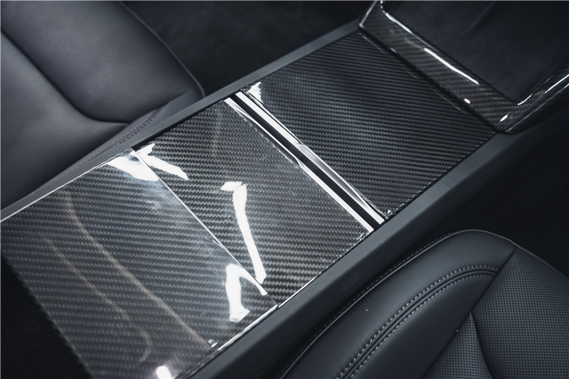 Car-Styling Dry Carbon Fiber DCF Model 3 Interior Trim Kit Fit For 2023-2024 TESLA Model 3 Interior Trim Kit Twill Carbon Weave