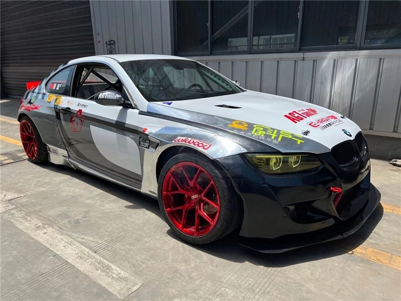 FRP Fiber Glass PD Style Bodykits Fit For 2007-2013 E92 M3 RB Body Kit Front Bumper Lip Fender Flare Spat Spoiler Wing Side Skirt