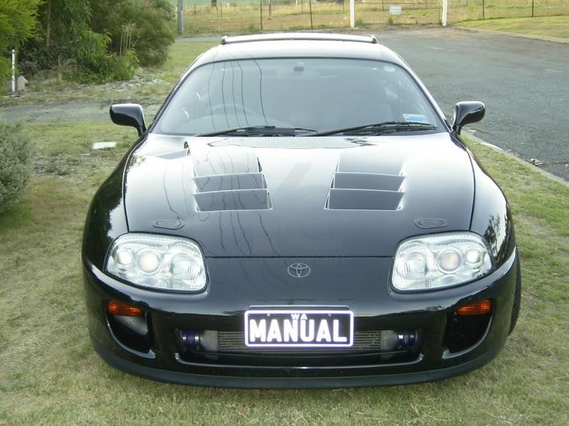 CF Carbon Fiber Supra MK4 TS Style Hood Fit For 1993-2002 Toyota Bonnet Engine Cover
