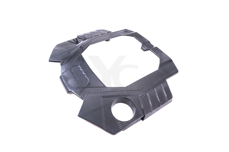 Car-Styling Dry Carbon Fiber DCF OEM Style Engine Cover Replacement Fit For 2019-2024 Audi RS7 C8 Quattro