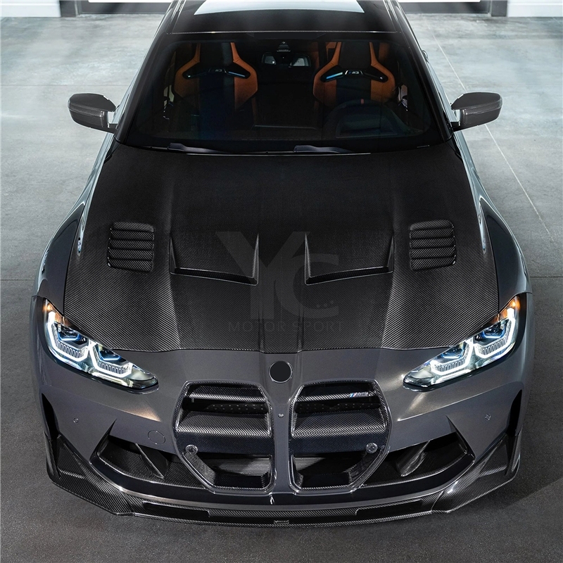 Car-Styling Dry Carbon Fiber DCF VRS GTS-V Style Hood Engine Cover Bonnet Fit For 2021-2023 BMW G80 M3 G82 M4