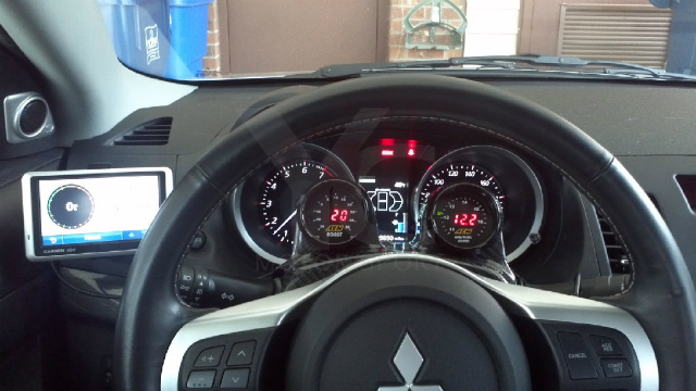 2008-2017 Mitsubishi Lancer Evolution X Steering Wheel Twin Gauge Pod (52mm or 60mm)