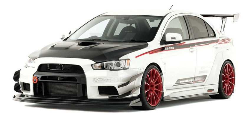 2008-2017 Mitsubishi Lancer Evolution X VARIS Wide Body Version Style Front Lip With Diffuser （9 Pcs）