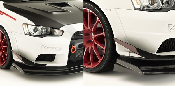 2008-2017 Mitsubishi Lancer Evolution X VARIS Wide Body Version Style Front Lip With Diffuser （9 Pcs）