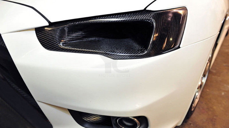 Carbon Fiber LHS Vented Headlight Air Intake Replacement for 08-17 Lancer EVO X