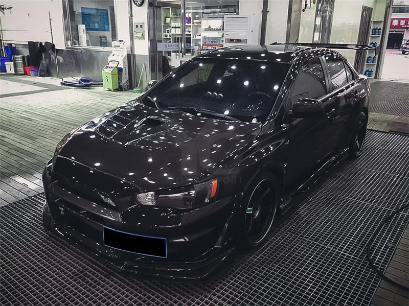 evo x carbon fiber hood