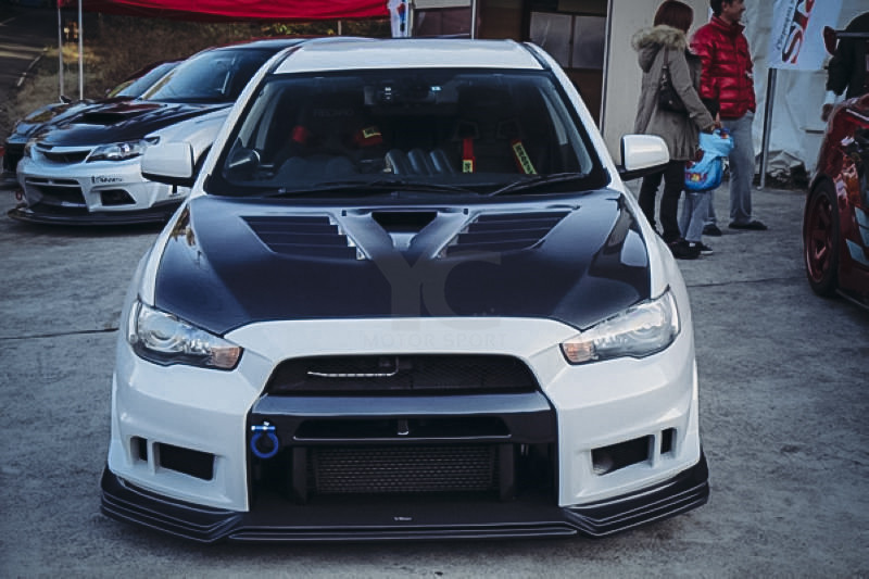 evo x carbon fiber hood