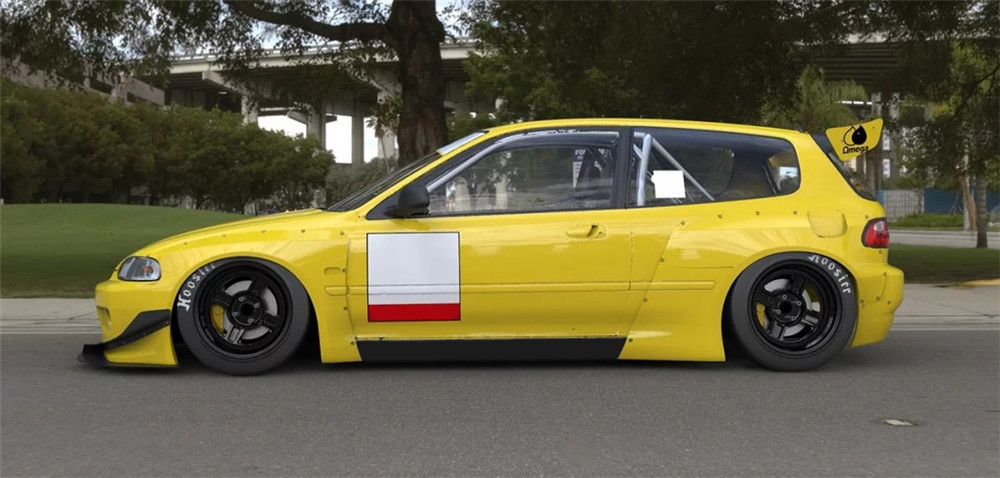 Carbon Fiber Rocket Bunny Pandem Style Rear Roof Wing For 1992-1995 Honda Civic Hatchback EG