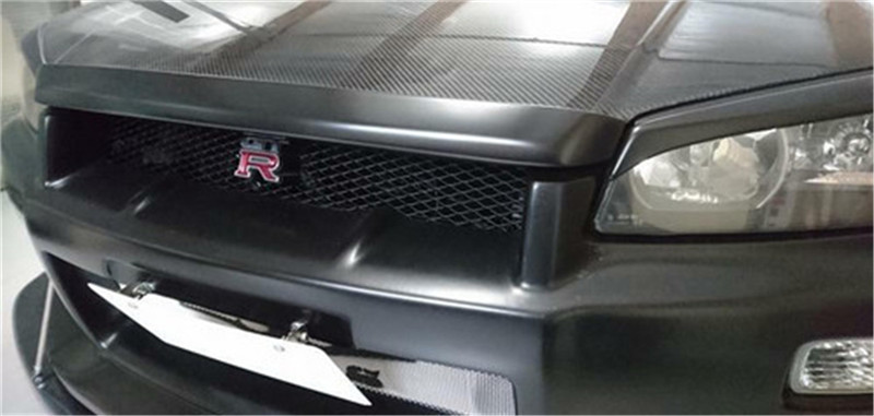 1999 Nissan Skyline GTR R34 URAS Type-2 Style Carbon Fiebr Bonnet Lip Front Lip