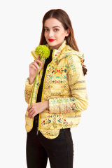 Women’s Custom Printed Padded Hooded Short Jacket - LAN-APPAREL