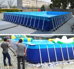 5m Outdoor PVC Swimming Pool Rectangular Steel Frame Foldable Pool for Amusement Park Use,Aftersea