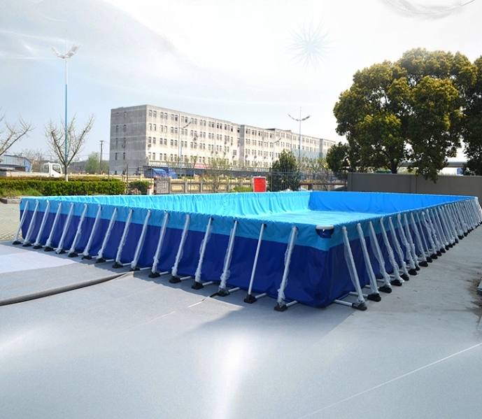 5m Outdoor PVC Swimming Pool Rectangular Steel Frame Foldable Pool for Amusement Park Use,Aftersea