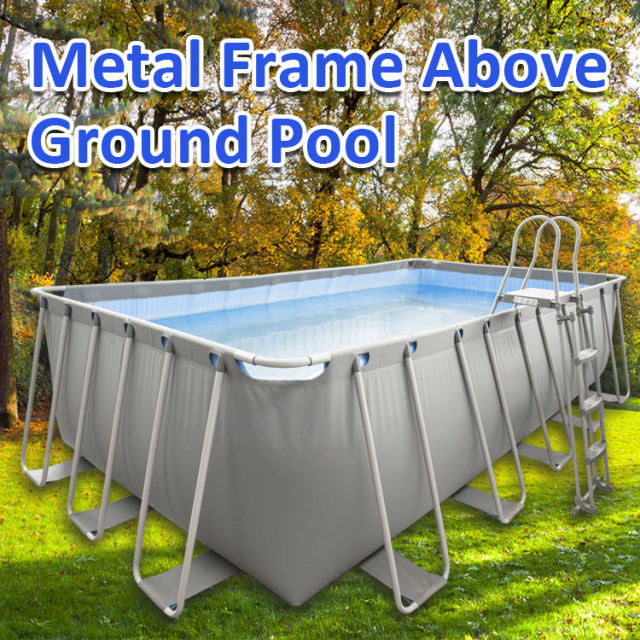 Customizable Rectangle Metal Frame Above Ground Swimming Pool for Water Parks,Aftersea