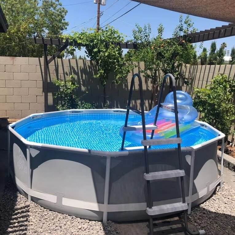 Summer Metal Frame Above Ground Swimming Pool Round for Family Backyard Recreation,Aftersea