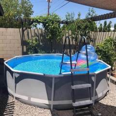 Summer Metal Frame Above Ground Swimming Pool Round for Family Backyard Recreation,Aftersea
